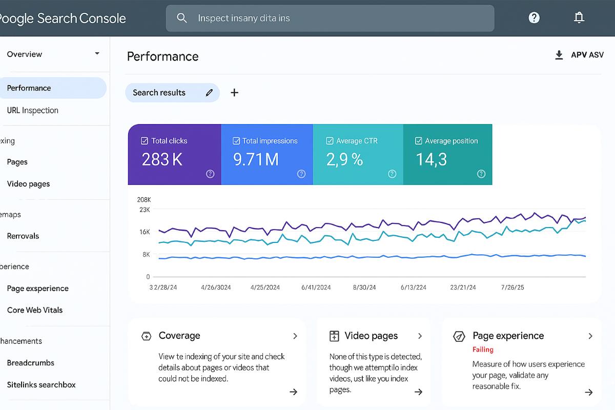 Google Search Console 2025 özellikleri ve SEO stratejileri için analiz ekranı görseli
