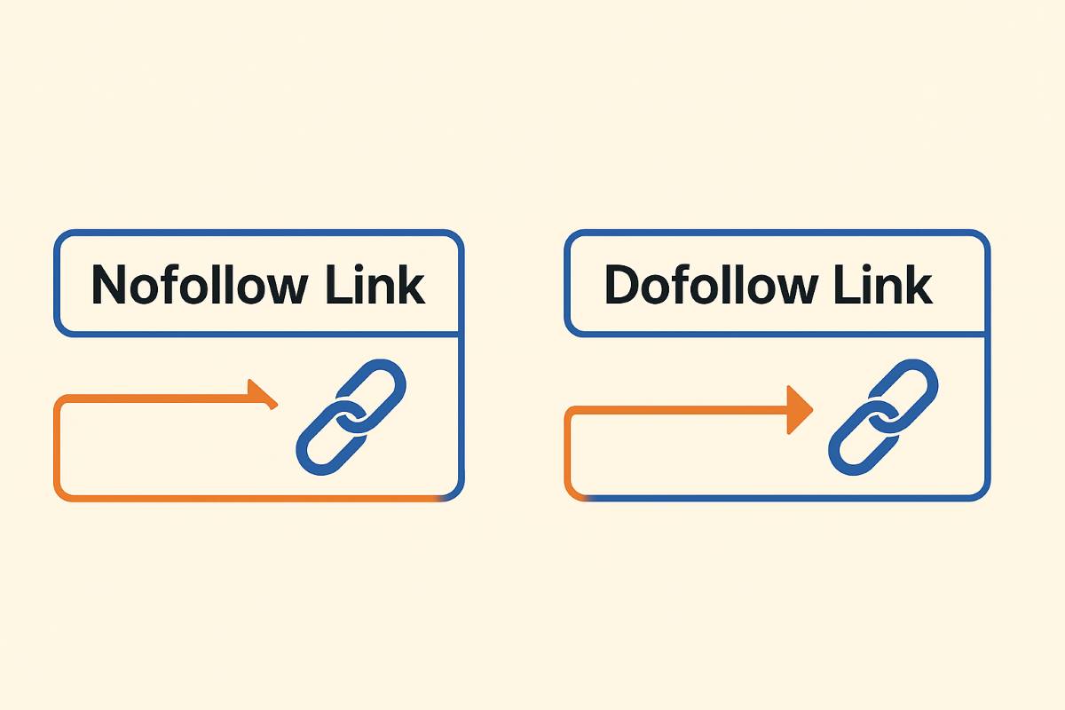 Dofollow ve nofollow linklerin SEO’ya katkısını gösteren infografik.