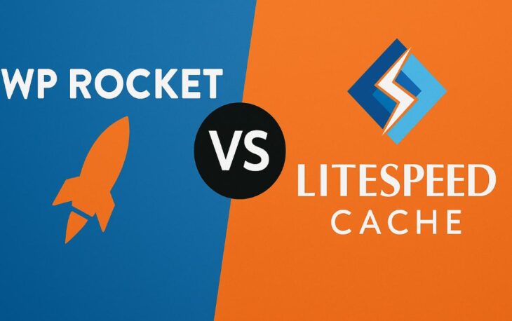 WP Rocket ve LiteSpeed Cache karşılaştırmasını gösteren WordPress hız testi grafiği